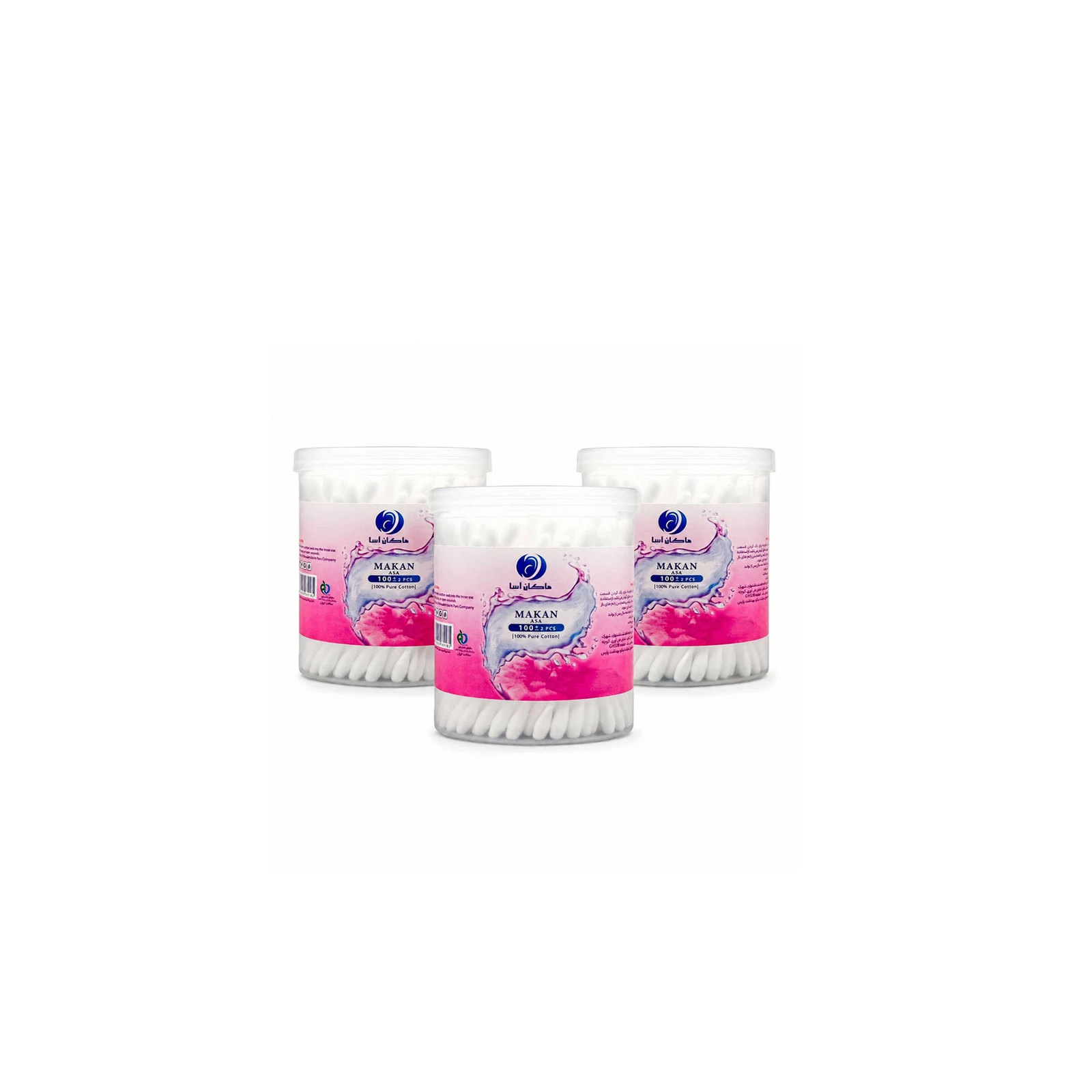 211 گوش پاککن ماکان آسا مدل pure ctn بسته 100 عددی - تصویر 1
